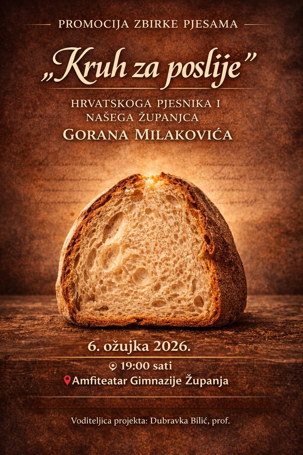 Promocija zbirke pjesama – “Kruh za poslije” – Goran Milaković
