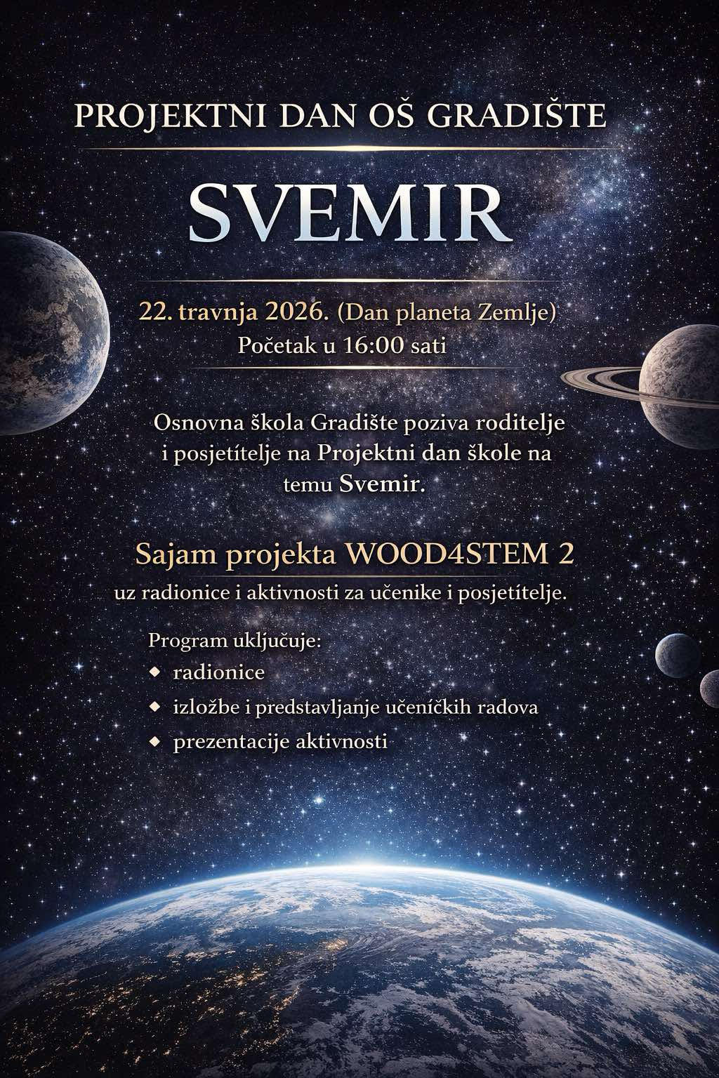 Projektni dan OŠ Gradište – SVEMIR