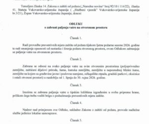 Odluka o zabrani paljenja vatre na otvorenom prostoru
