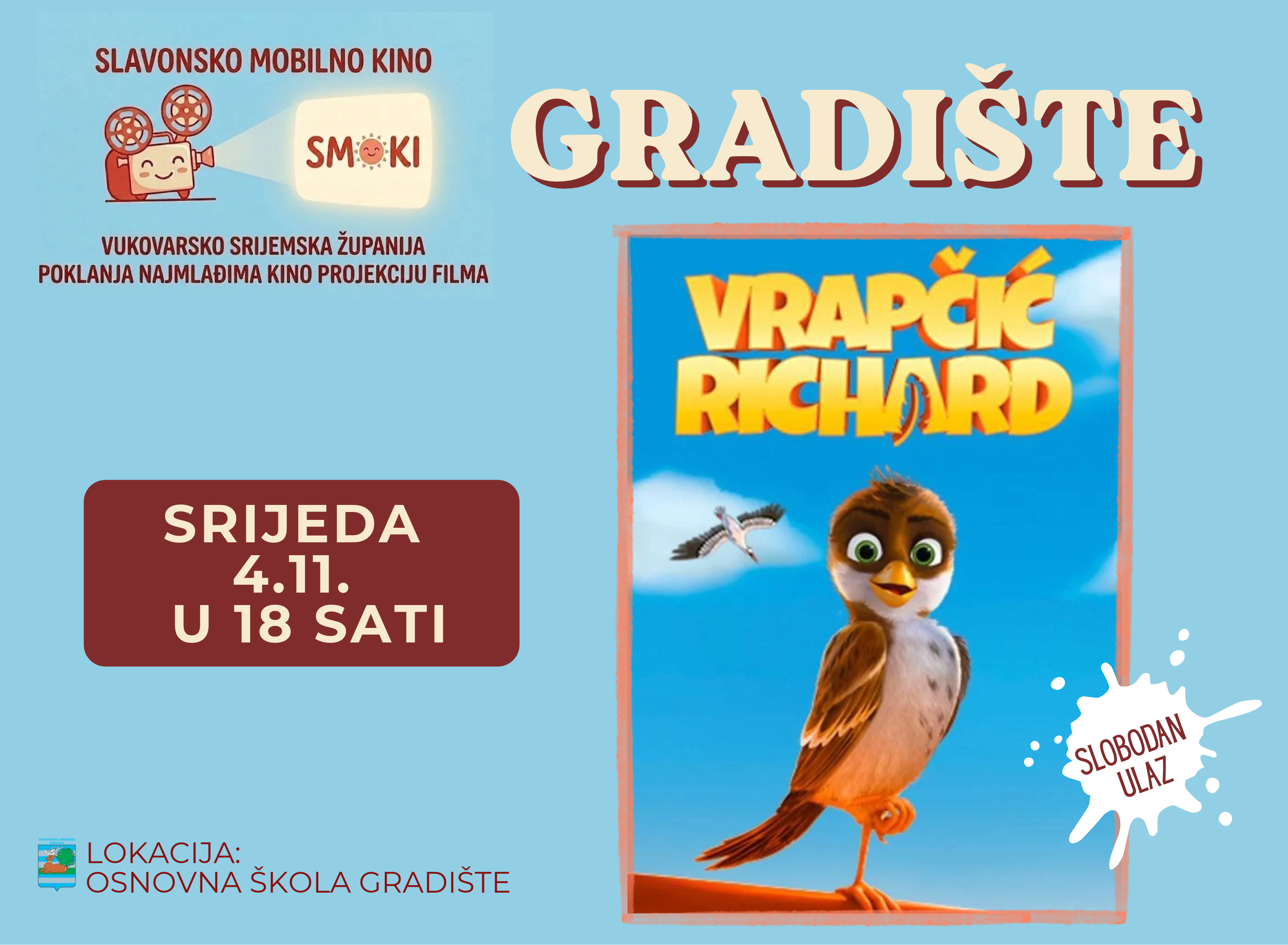 Poziv na kino projekciju filma “Vrapčić Richard”